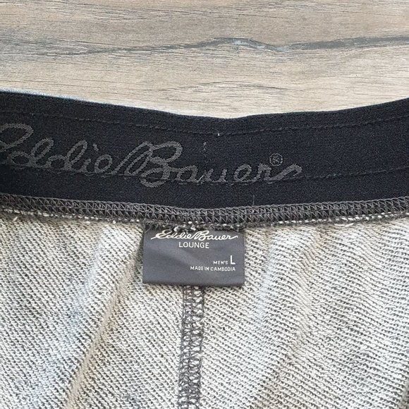 Eddie Bauer Men Gray Lounge Shorts L Casual Wear Work Out Athletic Sport Elastic - Picture 3 of 6